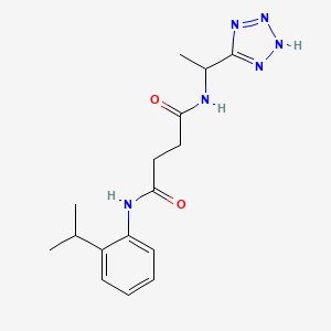 molecular formula C16H22N6O2 B3976485 N-(2-isopropylphenyl)-N'-[1-(1H-tetrazol-5-yl)ethyl]succinamide 