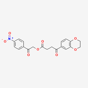 molecular formula C20H17NO8 B3976491 2-(4-nitrophenyl)-2-oxoethyl 4-(2,3-dihydro-1,4-benzodioxin-6-yl)-4-oxobutanoate 