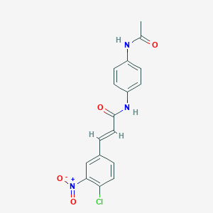 molecular formula C17H14ClN3O4 B3976499 N-[4-(acetylamino)phenyl]-3-(4-chloro-3-nitrophenyl)acrylamide 