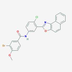 molecular formula C25H16BrClN2O3 B397650 3-bromo-N-(4-chloro-3-naphtho[1,2-d][1,3]oxazol-2-ylphenyl)-4-methoxybenzamide 
