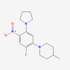 molecular formula C16H22FN3O2 B3976507 1-[2-fluoro-4-nitro-5-(1-pyrrolidinyl)phenyl]-4-methylpiperidine 