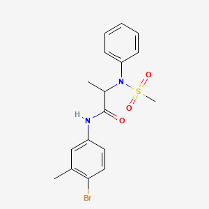 molecular formula C17H19BrN2O3S B3976508 N~1~-(4-bromo-3-methylphenyl)-N~2~-(methylsulfonyl)-N~2~-phenylalaninamide 
