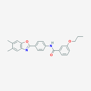 molecular formula C25H24N2O3 B397652 N-[4-(5,6-dimethyl-1,3-benzoxazol-2-yl)phenyl]-3-propoxybenzamide 