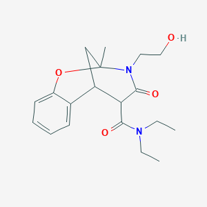 molecular formula C19H26N2O4 B3976541 N,N-diethyl-10-(2-hydroxyethyl)-9-methyl-11-oxo-8-oxa-10-azatricyclo[7.3.1.0~2,7~]trideca-2,4,6-triene-12-carboxamide 