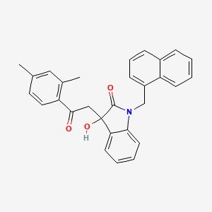 molecular formula C29H25NO3 B3976567 3-[2-(2,4-dimethylphenyl)-2-oxoethyl]-3-hydroxy-1-(1-naphthylmethyl)-1,3-dihydro-2H-indol-2-one 