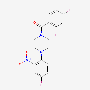 molecular formula C17H14F3N3O3 B3976569 1-(2,4-difluorobenzoyl)-4-(4-fluoro-2-nitrophenyl)piperazine 