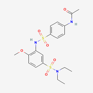 molecular formula C19H25N3O6S2 B3976586 N-{4-[({5-[(diethylamino)sulfonyl]-2-methoxyphenyl}amino)sulfonyl]phenyl}acetamide 
