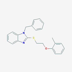molecular formula C23H22N2OS B397659 1-benzyl-2-{[2-(2-methylphenoxy)ethyl]sulfanyl}-1H-benzimidazole 