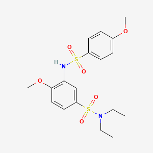 molecular formula C18H24N2O6S2 B3976635 N,N-diethyl-4-methoxy-3-{[(4-methoxyphenyl)sulfonyl]amino}benzenesulfonamide 