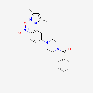 molecular formula C26H31N5O3 B3976636 1-(4-tert-butylbenzoyl)-4-[3-(3,5-dimethyl-1H-pyrazol-1-yl)-4-nitrophenyl]piperazine 