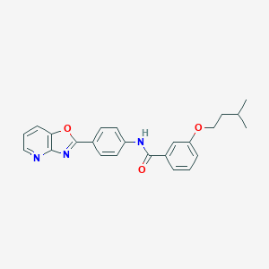 molecular formula C24H23N3O3 B397664 3-(isopentyloxy)-N-(4-[1,3]oxazolo[4,5-b]pyridin-2-ylphenyl)benzamide 