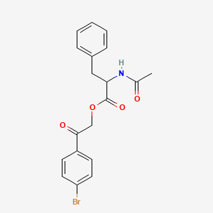 molecular formula C19H18BrNO4 B3976643 2-(4-bromophenyl)-2-oxoethyl N-acetylphenylalaninate 