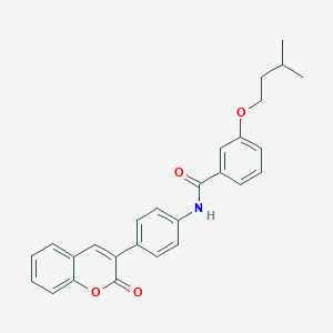 molecular formula C27H25NO4 B397665 3-(isopentyloxy)-N-[4-(2-oxo-2H-chromen-3-yl)phenyl]benzamide 