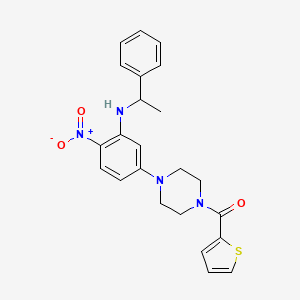 molecular formula C23H24N4O3S B3976651 2-nitro-N-(1-phenylethyl)-5-[4-(2-thienylcarbonyl)-1-piperazinyl]aniline 