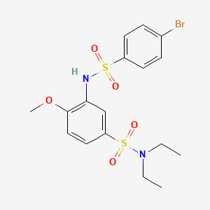 molecular formula C17H21BrN2O5S2 B3976655 3-{[(4-bromophenyl)sulfonyl]amino}-N,N-diethyl-4-methoxybenzenesulfonamide 