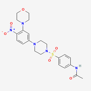 molecular formula C22H27N5O6S B3976663 N-[4-({4-[3-(4-morpholinyl)-4-nitrophenyl]-1-piperazinyl}sulfonyl)phenyl]acetamide 