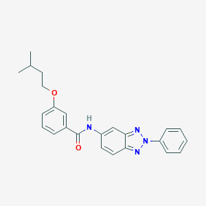 molecular formula C24H24N4O2 B397667 3-(isopentyloxy)-N-(2-phenyl-2H-1,2,3-benzotriazol-5-yl)benzamide 