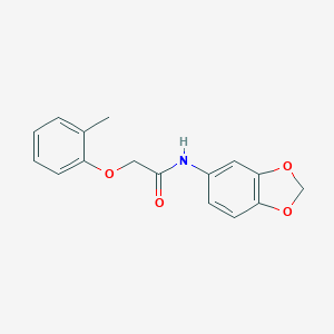 molecular formula C16H15NO4 B397670 N-(1,3-benzodioxol-5-yl)-2-(2-methylphenoxy)acetamide 
