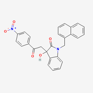 molecular formula C27H20N2O5 B3976703 3-hydroxy-1-(1-naphthylmethyl)-3-[2-(4-nitrophenyl)-2-oxoethyl]-1,3-dihydro-2H-indol-2-one 