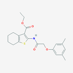 molecular formula C21H25NO4S B397671 Ethyl 2-{[(3,5-dimethylphenoxy)acetyl]amino}-4,5,6,7-tetrahydro-1-benzothiophene-3-carboxylate 