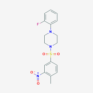molecular formula C17H18FN3O4S B3976717 1-(2-fluorophenyl)-4-[(4-methyl-3-nitrophenyl)sulfonyl]piperazine 