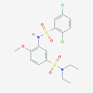 molecular formula C17H20Cl2N2O5S2 B3976745 2,5-dichloro-N-{5-[(diethylamino)sulfonyl]-2-methoxyphenyl}benzenesulfonamide 