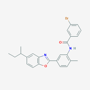 molecular formula C25H23BrN2O2 B397678 3-bromo-N-[5-(5-sec-butyl-1,3-benzoxazol-2-yl)-2-methylphenyl]benzamide 