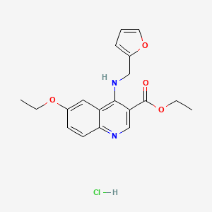 molecular formula C19H21ClN2O4 B3976794 ethyl 6-ethoxy-4-[(2-furylmethyl)amino]-3-quinolinecarboxylate hydrochloride 