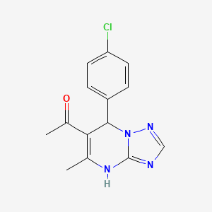 molecular formula C14H13ClN4O B3976802 1-[7-(4-chlorophenyl)-5-methyl-4,7-dihydro[1,2,4]triazolo[1,5-a]pyrimidin-6-yl]ethanone CAS No. 329796-04-5