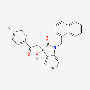 molecular formula C28H23NO3 B3976811 3-hydroxy-3-[2-(4-methylphenyl)-2-oxoethyl]-1-(1-naphthylmethyl)-1,3-dihydro-2H-indol-2-one 