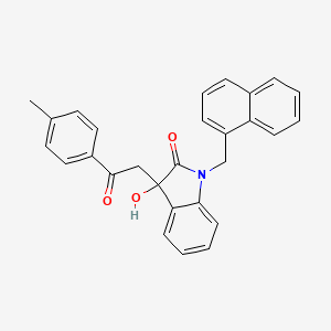 3-hydroxy-3-[2-(4-methylphenyl)-2-oxoethyl]-1-(1-naphthylmethyl)-1,3-dihydro-2H-indol-2-one