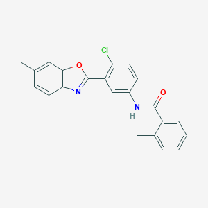 molecular formula C22H17ClN2O2 B397684 N-[4-chloro-3-(6-methyl-1,3-benzoxazol-2-yl)phenyl]-2-methylbenzamide 