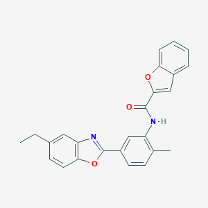 molecular formula C25H20N2O3 B397685 N-[5-(5-ethyl-1,3-benzoxazol-2-yl)-2-methylphenyl]-1-benzofuran-2-carboxamide 
