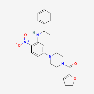 molecular formula C23H24N4O4 B3976869 5-[4-(2-furoyl)-1-piperazinyl]-2-nitro-N-(1-phenylethyl)aniline 