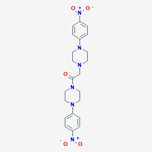 molecular formula C22H26N6O5 B397687 1,2-Bis[4-(4-nitrophenyl)piperazin-1-yl]ethanone 