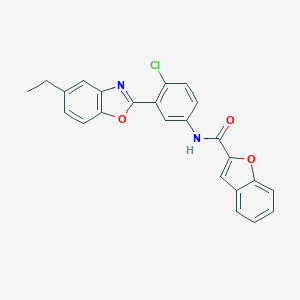 molecular formula C24H17ClN2O3 B397688 N-[4-chloro-3-(5-ethyl-1,3-benzoxazol-2-yl)phenyl]-1-benzofuran-2-carboxamide 