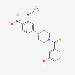 molecular formula C21H24N4O4 B3976880 N-cyclopropyl-5-[4-(3-methoxybenzoyl)-1-piperazinyl]-2-nitroaniline 