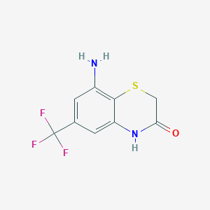molecular formula C9H7F3N2OS B3976882 8-amino-6-(trifluoromethyl)-2H-1,4-benzothiazin-3(4H)-one 