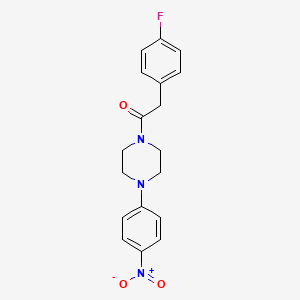 molecular formula C18H18FN3O3 B3976887 1-[(4-fluorophenyl)acetyl]-4-(4-nitrophenyl)piperazine 