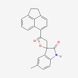 molecular formula C23H19NO3 B3976896 3-[2-(1,2-dihydro-5-acenaphthylenyl)-2-oxoethyl]-3-hydroxy-5-methyl-1,3-dihydro-2H-indol-2-one 