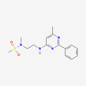 molecular formula C15H20N4O2S B3976907 N-methyl-N-{2-[(6-methyl-2-phenylpyrimidin-4-yl)amino]ethyl}methanesulfonamide 