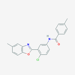 molecular formula C22H17ClN2O2 B397691 N-[4-chloro-3-(5-methyl-1,3-benzoxazol-2-yl)phenyl]-4-methylbenzamide 