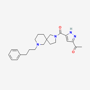 molecular formula C23H30N4O2 B3976912 1-(5-{[7-(3-phenylpropyl)-2,7-diazaspiro[4.5]dec-2-yl]carbonyl}-1H-pyrazol-3-yl)ethanone 