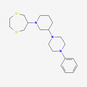 molecular formula C20H31N3S2 B3976917 1-[1-(1,4-dithiepan-6-yl)-3-piperidinyl]-4-phenylpiperazine 