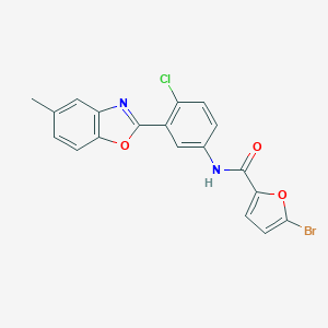 molecular formula C19H12BrClN2O3 B397692 5-bromo-N-[4-chloro-3-(5-methyl-1,3-benzoxazol-2-yl)phenyl]-2-furamide 