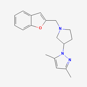 molecular formula C18H21N3O B3976922 1-[1-(1-benzofuran-2-ylmethyl)pyrrolidin-3-yl]-3,5-dimethyl-1H-pyrazole 