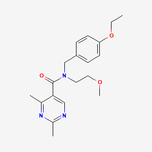 molecular formula C19H25N3O3 B3976936 N-(4-ethoxybenzyl)-N-(2-methoxyethyl)-2,4-dimethylpyrimidine-5-carboxamide 