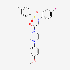 molecular formula C26H28FN3O4S B3976951 N-(4-fluorophenyl)-N-{2-[4-(4-methoxyphenyl)-1-piperazinyl]-2-oxoethyl}-4-methylbenzenesulfonamide 