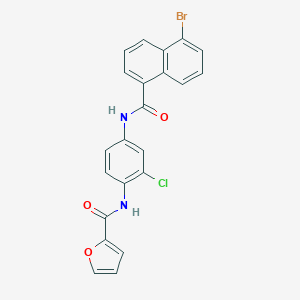 molecular formula C22H14BrClN2O3 B397696 N-[4-[(5-bromonaphthalene-1-carbonyl)amino]-2-chlorophenyl]furan-2-carboxamide 