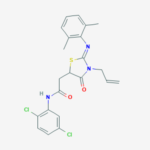 molecular formula C22H21Cl2N3O2S B397697 2-{3-allyl-2-[(2,6-dimethylphenyl)imino]-4-oxo-1,3-thiazolidin-5-yl}-N-(2,5-dichlorophenyl)acetamide 